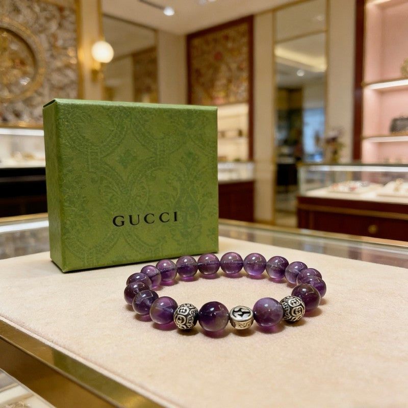 18K Gucci Anger Forest Purple Bead Chain Bracelet
