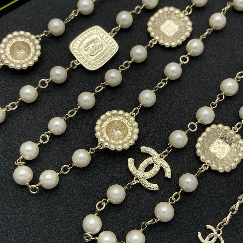 18K Chanel Red Crystal Pearl Long Necklace