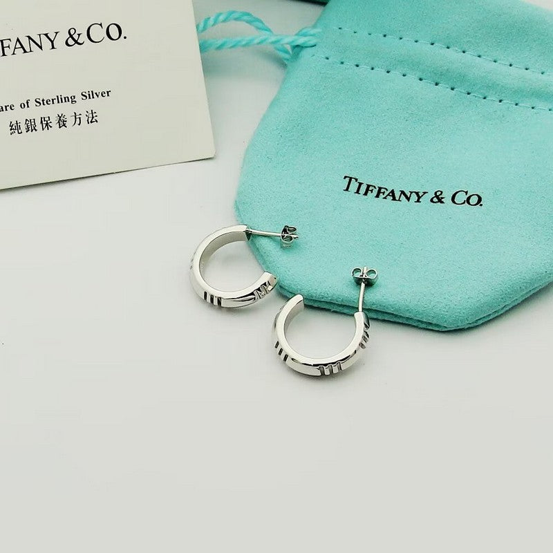18K Tiffany Atlas X Hoop Earrings