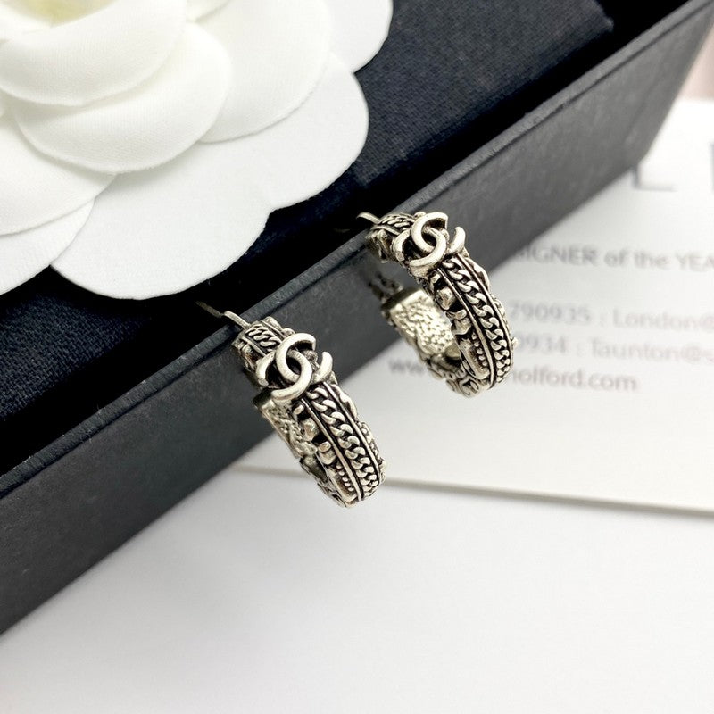 18K Chanel 24C Vintage Gold Earrings