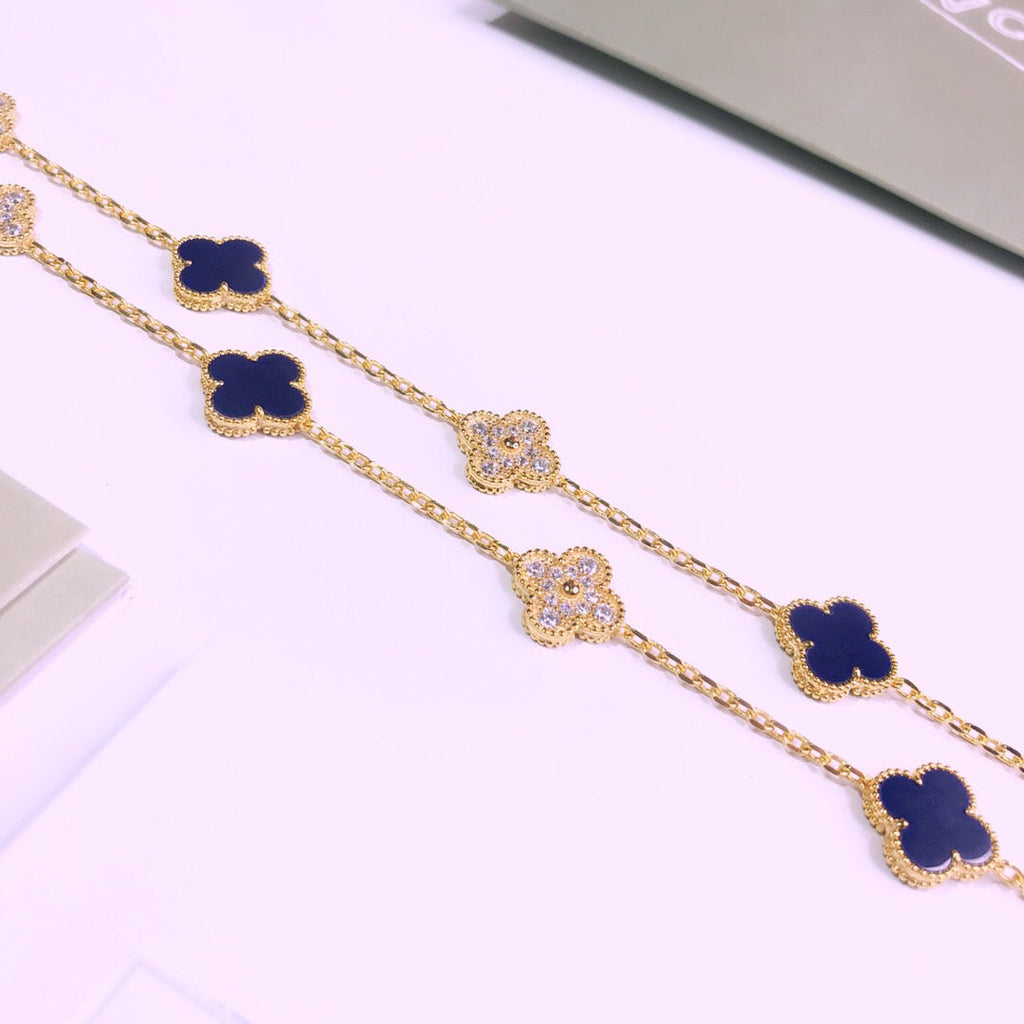 18K Van Cleef & Arpels Vintage Alhambra 20 Motifs Long Necklace