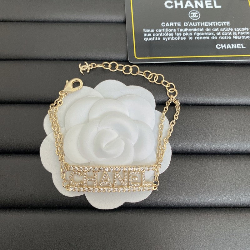 18K Chanel Letter Diamond Bracelet