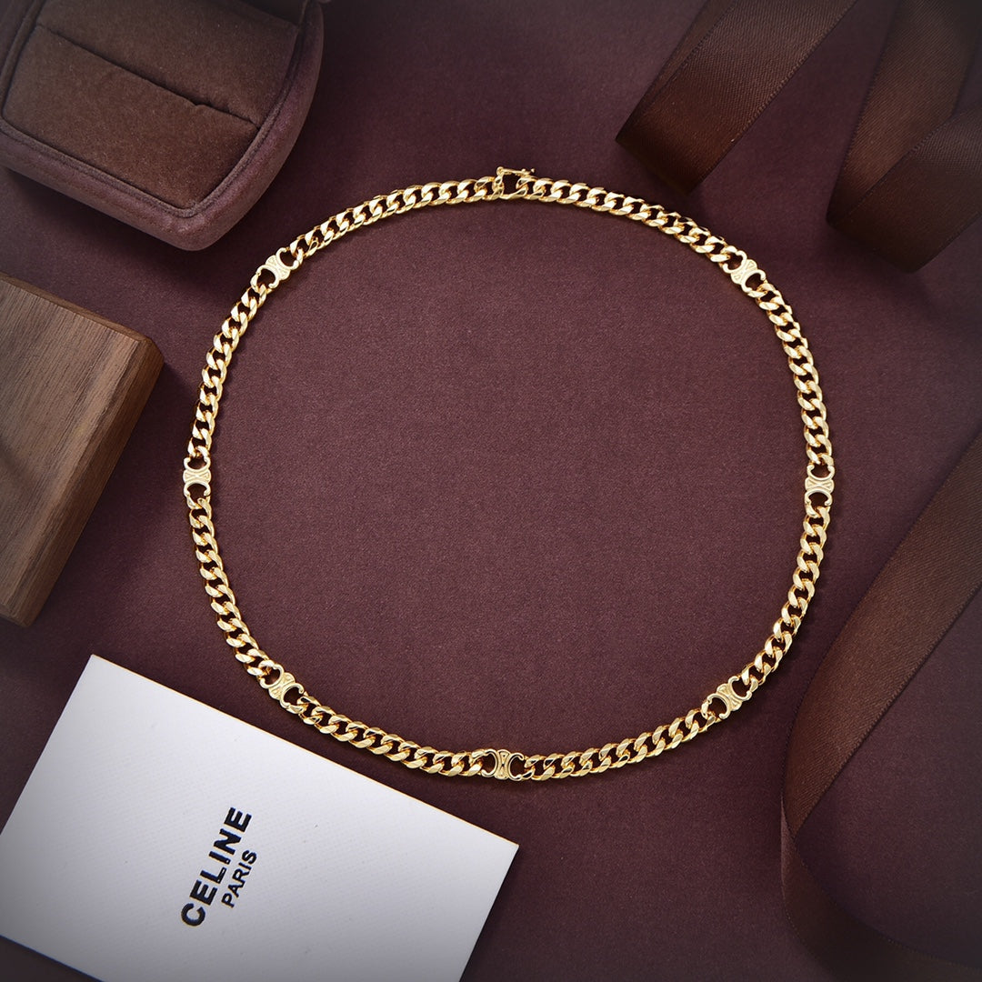 18K Dior Triomphe Small Gourmette Necklace