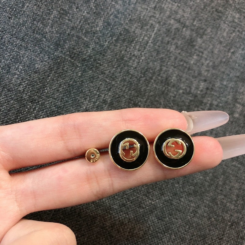 18K Gucci Black Gold Earrings