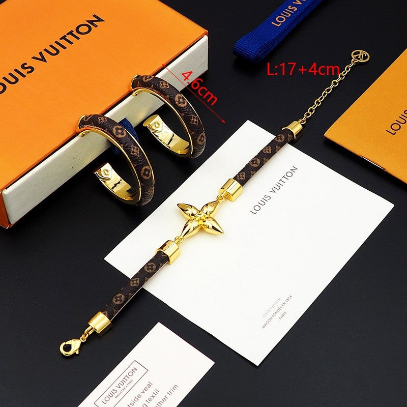 18K Louis Vuitton Monogram Hoop Earrings