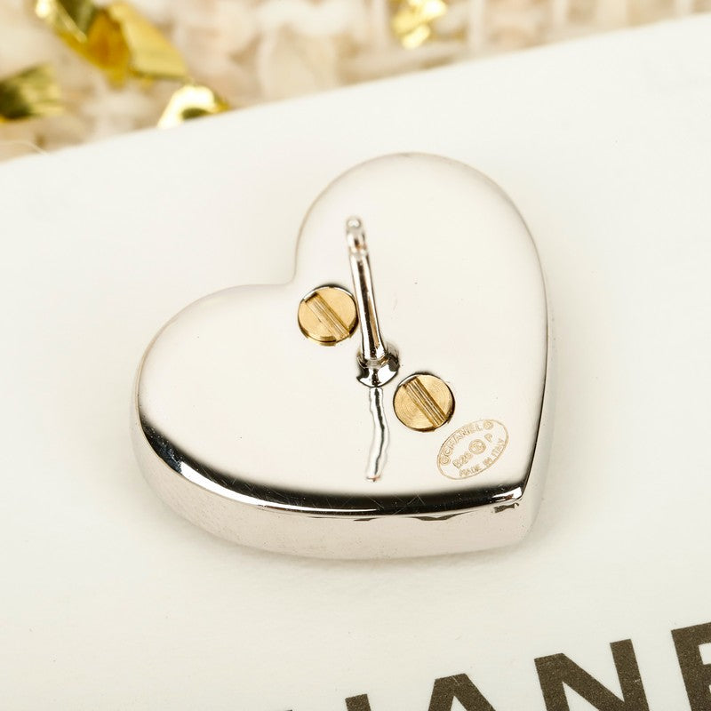 18K Chanel Diamond Heart Gold Earrings