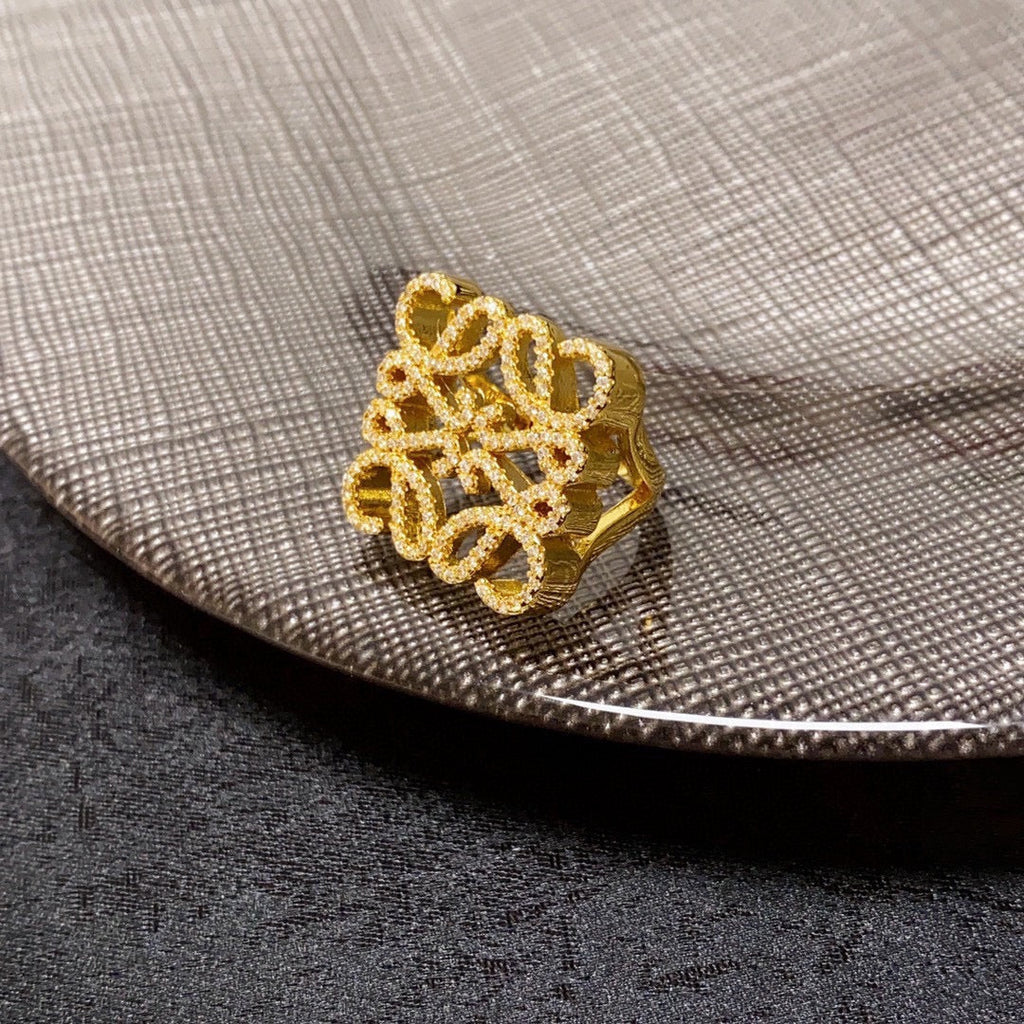 18K Loewe Anagram Crystals Ring