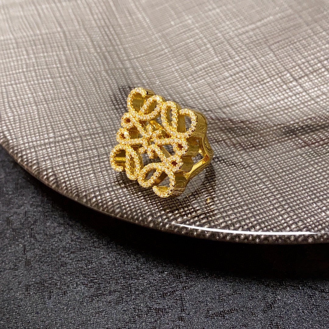 18K Loewe Anagram Crystals Ring