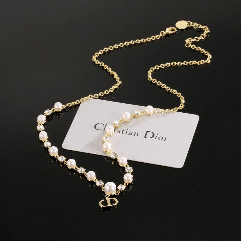 18K Dior Pearl Chain Necklace