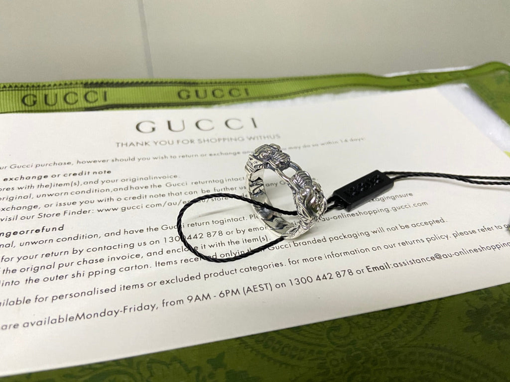 Gucci Tiger Head Chain Ring