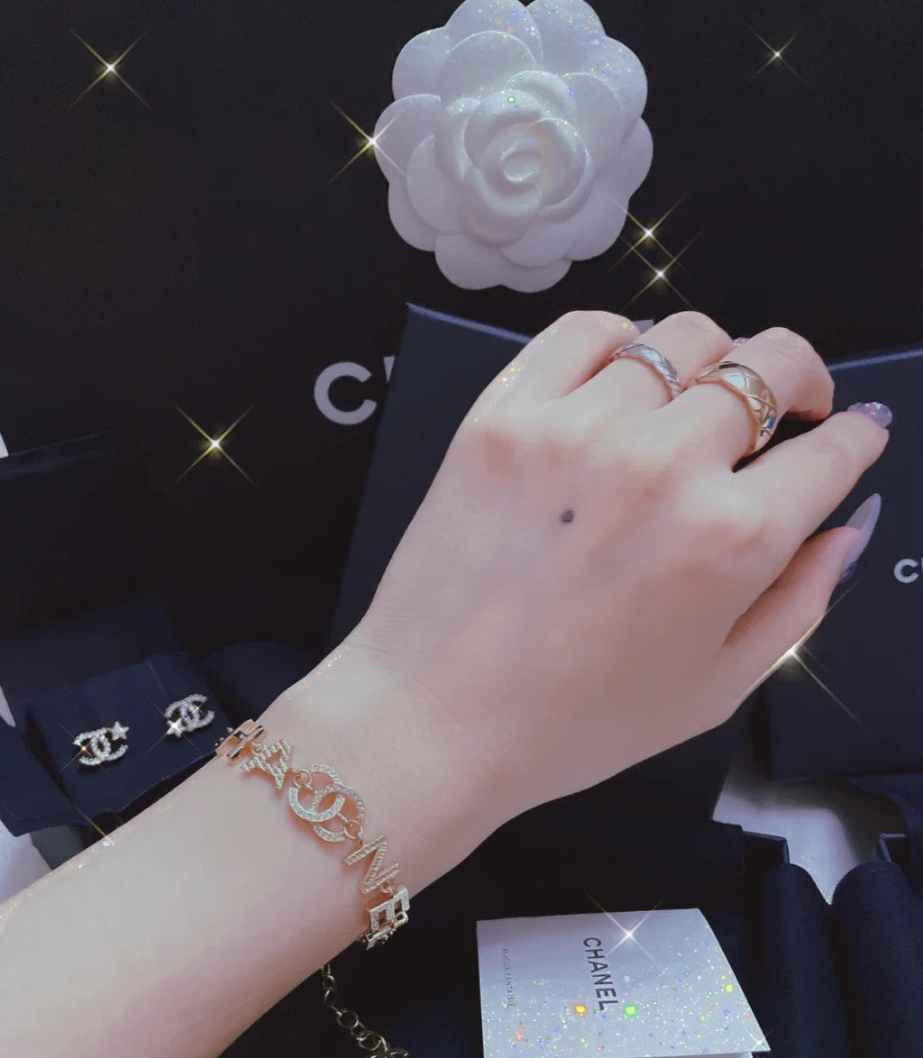 18K Chanel Script Chain Bracelet