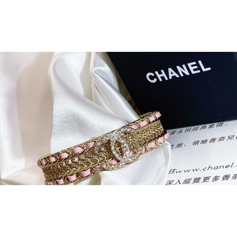18K Chanel Pink Strass Cuff Bracelet
