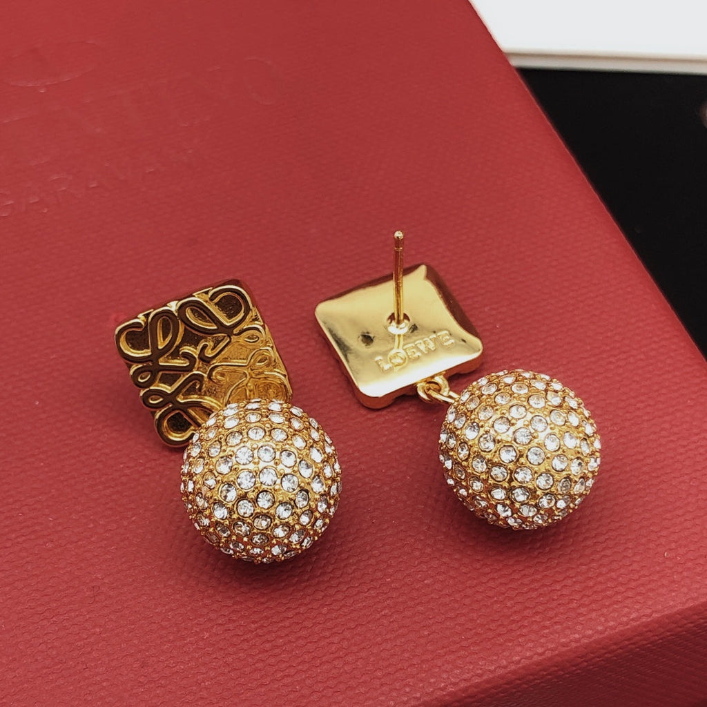 18K Loewe Anagram Diamonds Earrings