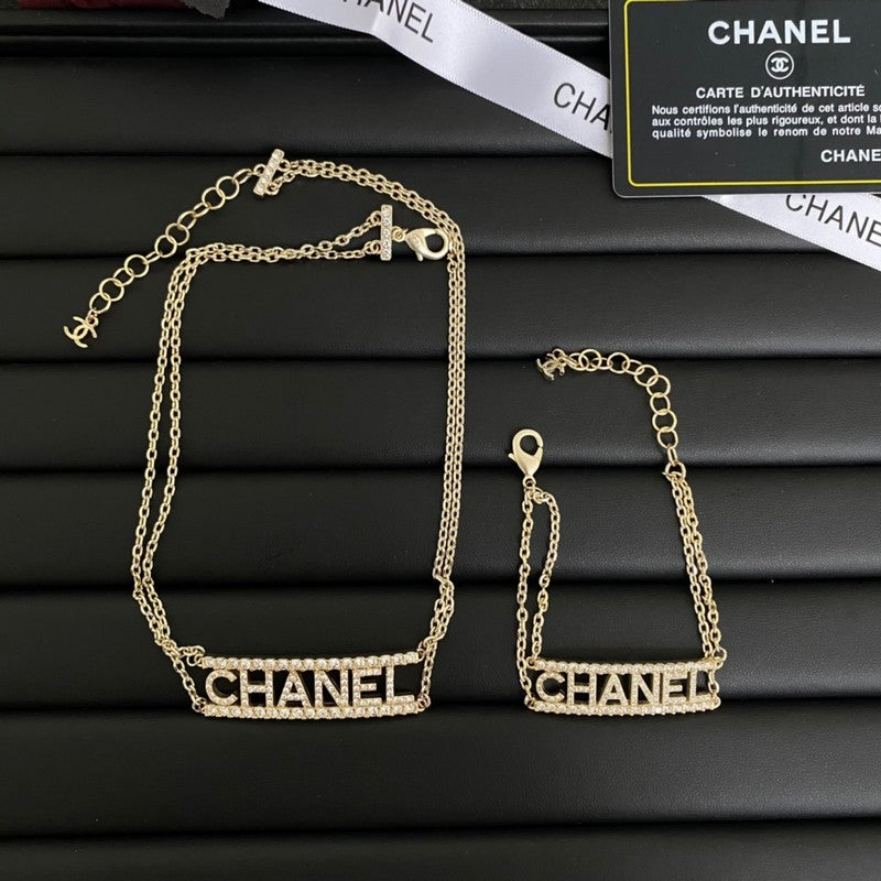 18K Chanel Letter Diamond Bracelet