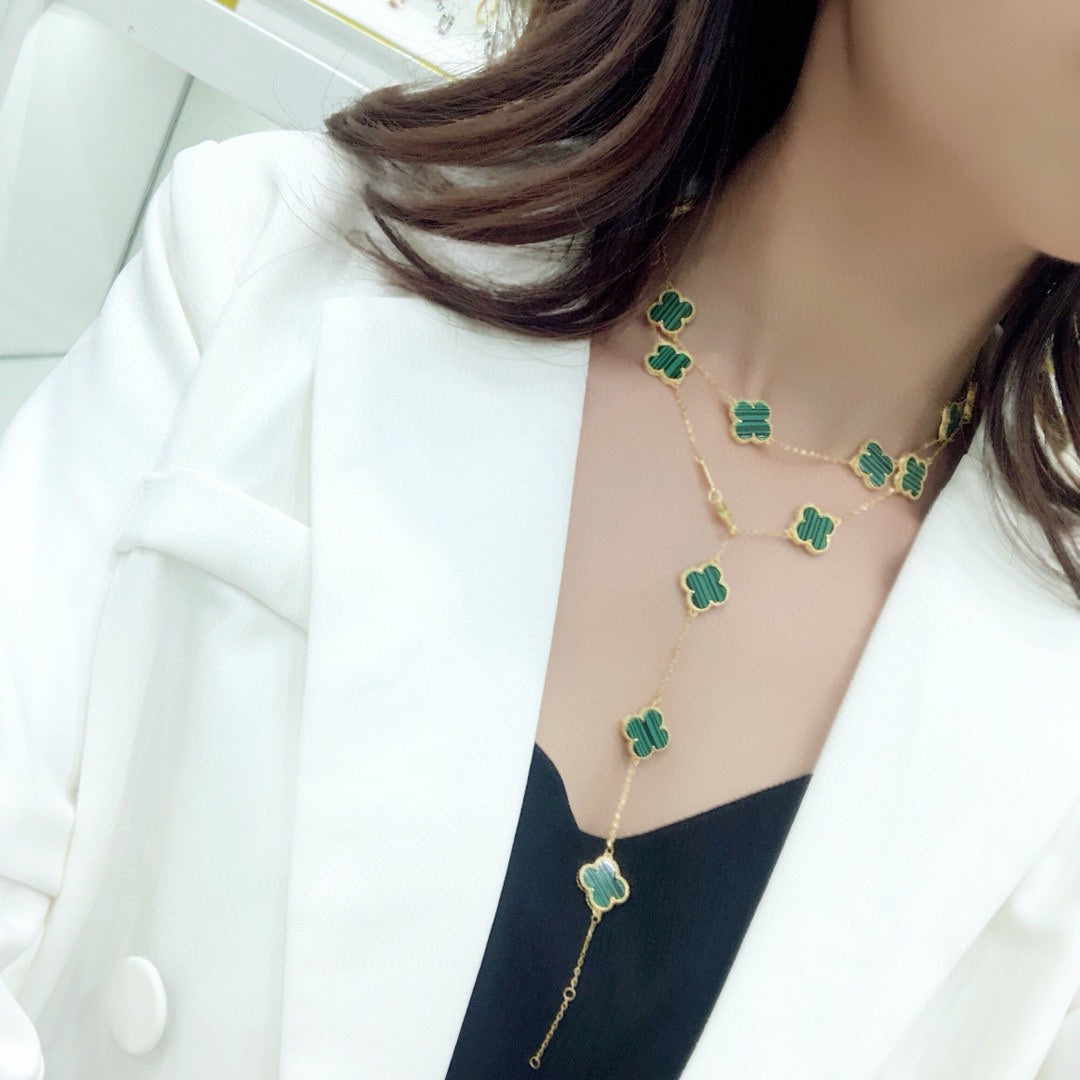 18K Van Cleef & Arpels Vintage Alhambra 20 Motifs Long Necklace