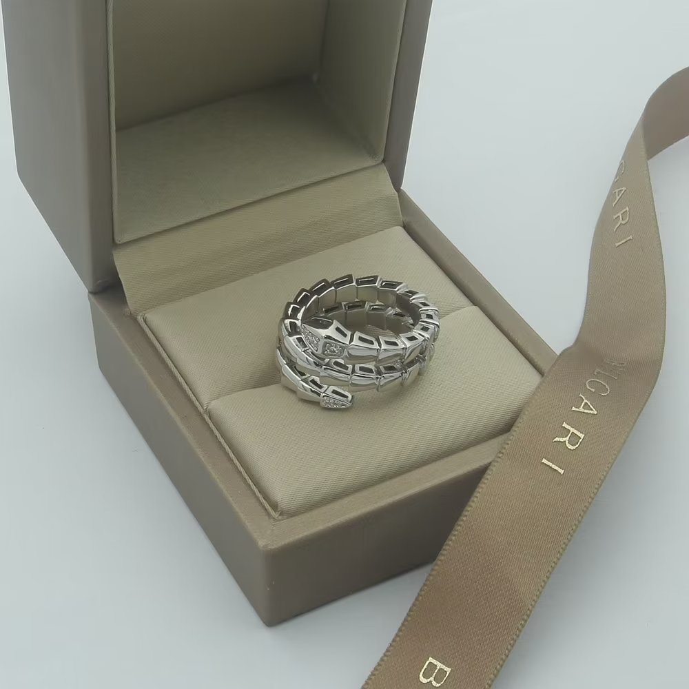 18K BVLGARI BV Serpenti Viper Demi Diamond Ring