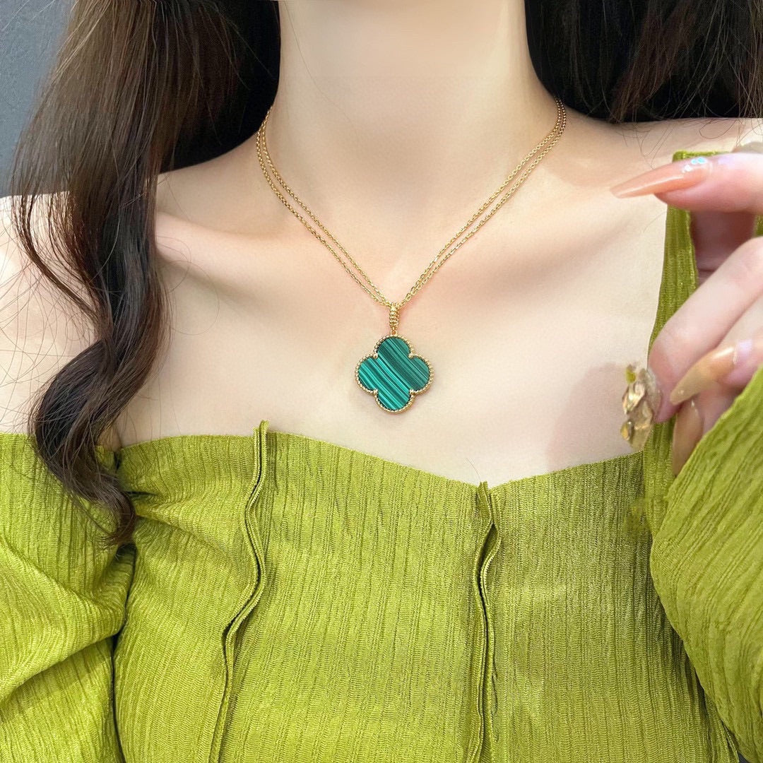 18K Van Cleef & Arpels Magic Alhambra Malachite Necklace