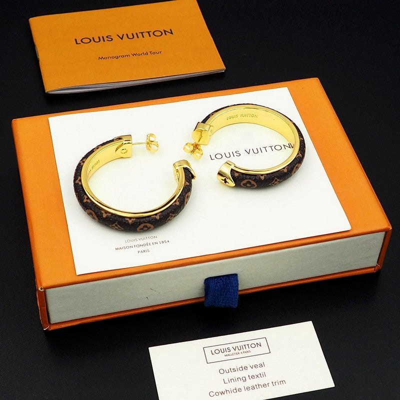 18K Louis Vuitton Monogram Hoop Earrings
