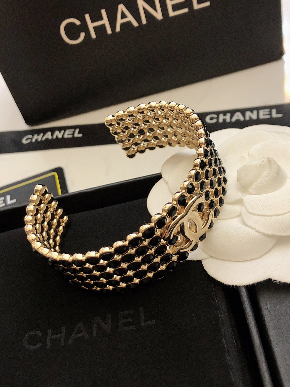 18K Chanel Black Cuff Bracelet