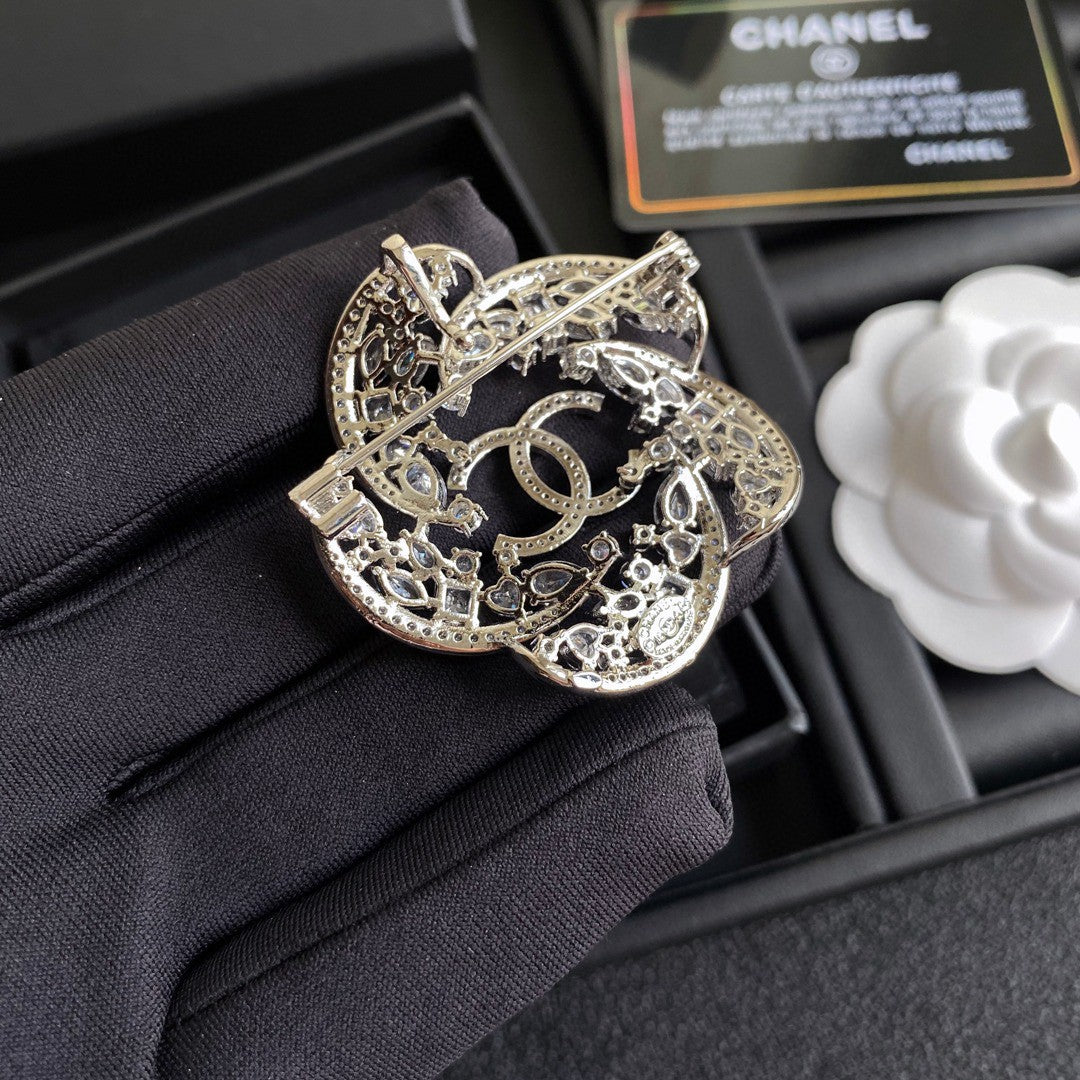 18K Chanel Camellia Diamond Brooch