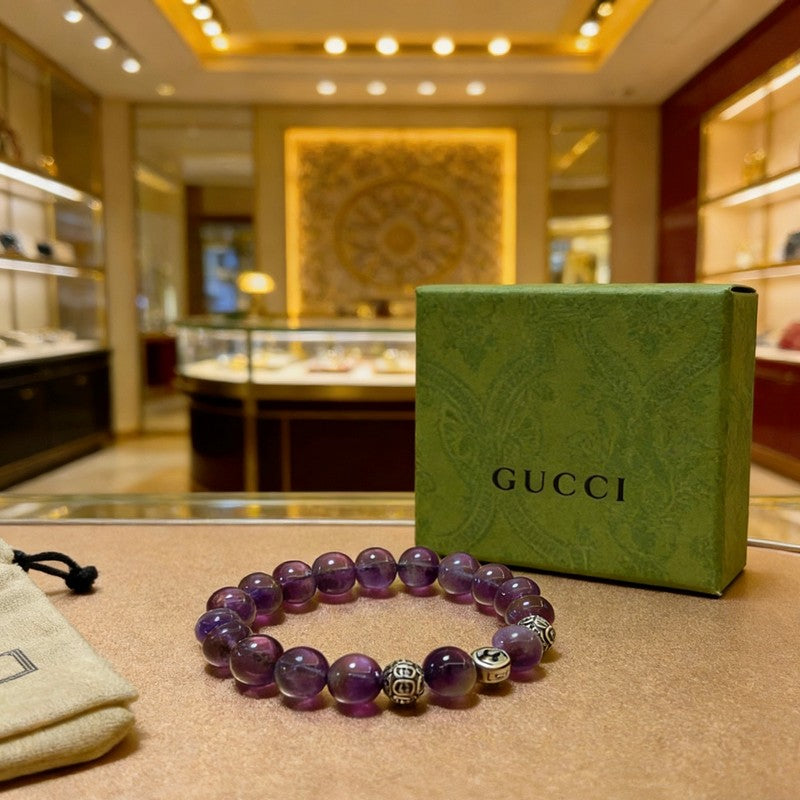 18K Gucci Anger Forest Purple Bead Chain Bracelet