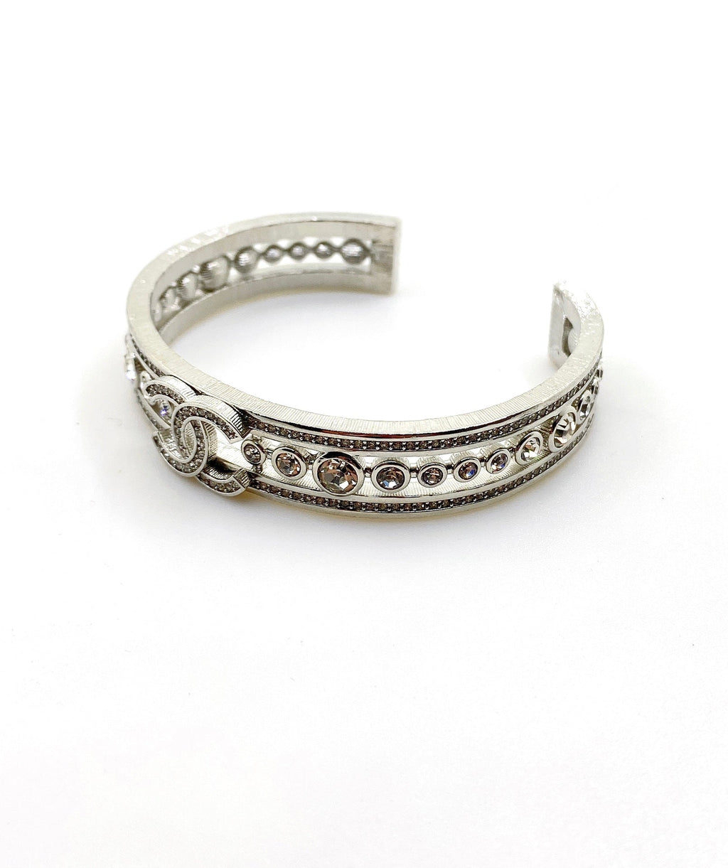 18K Chanel Cuff Crystals Open Bracelet
