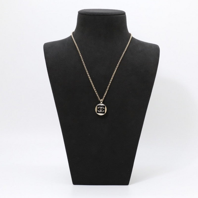 18K Chanel Black & White Logo Gold Necklace