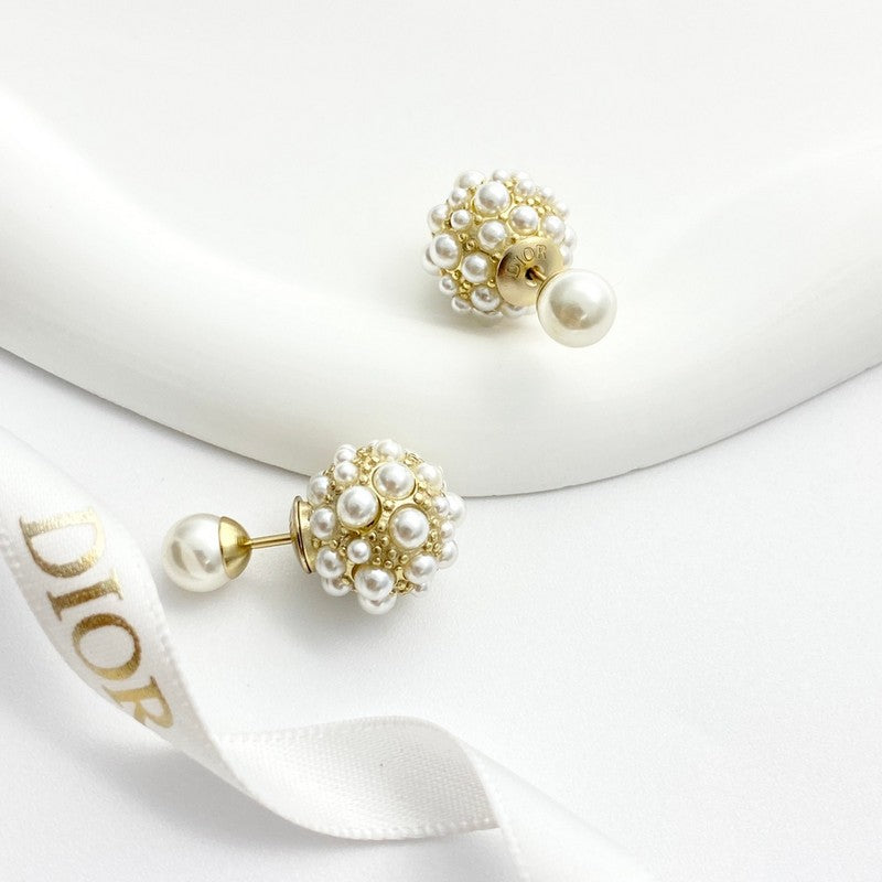 18K Dior Pearl Gold Earrings