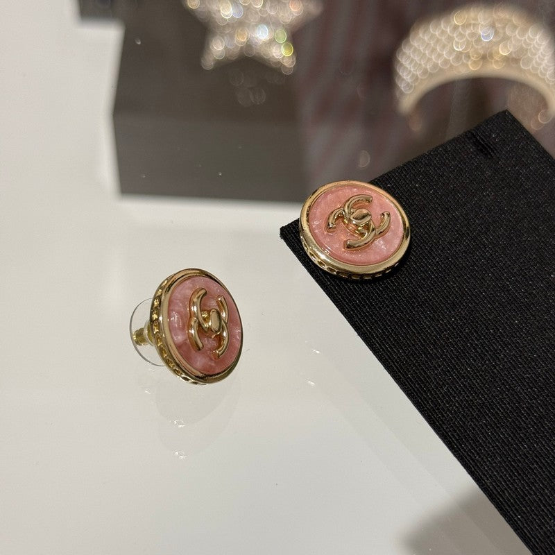 18K Chanel 25B Pink Gold Earrings