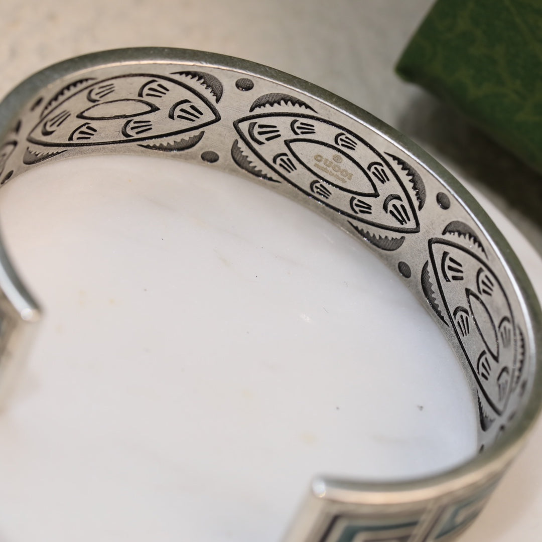 Gucci Cube Green Wide Bracelet