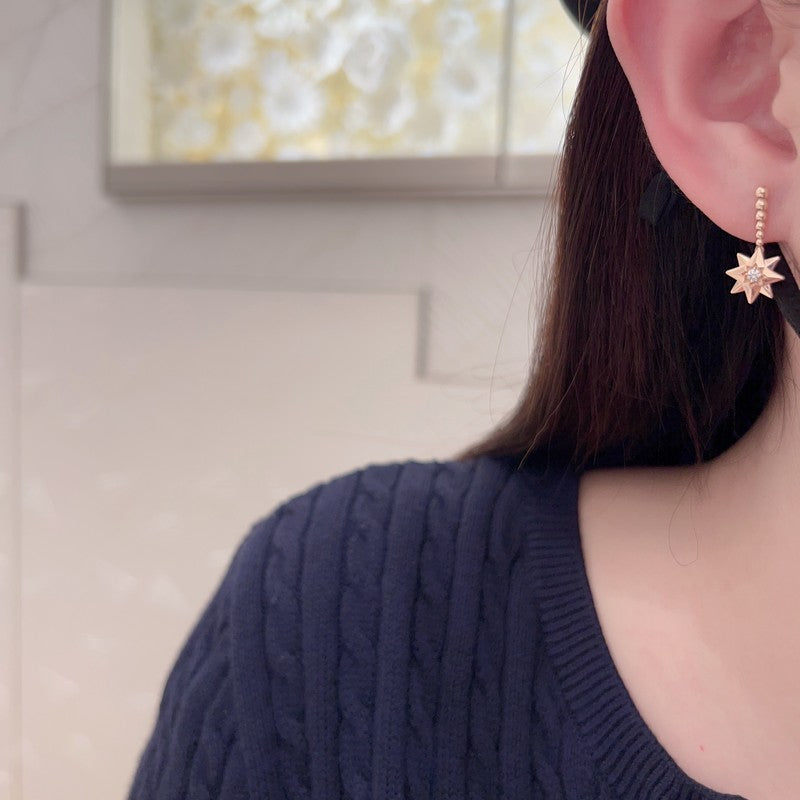 18K Dior Flower Rose Gold Earrings