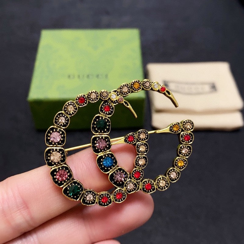 18K Gucci Color Crystal Brooch