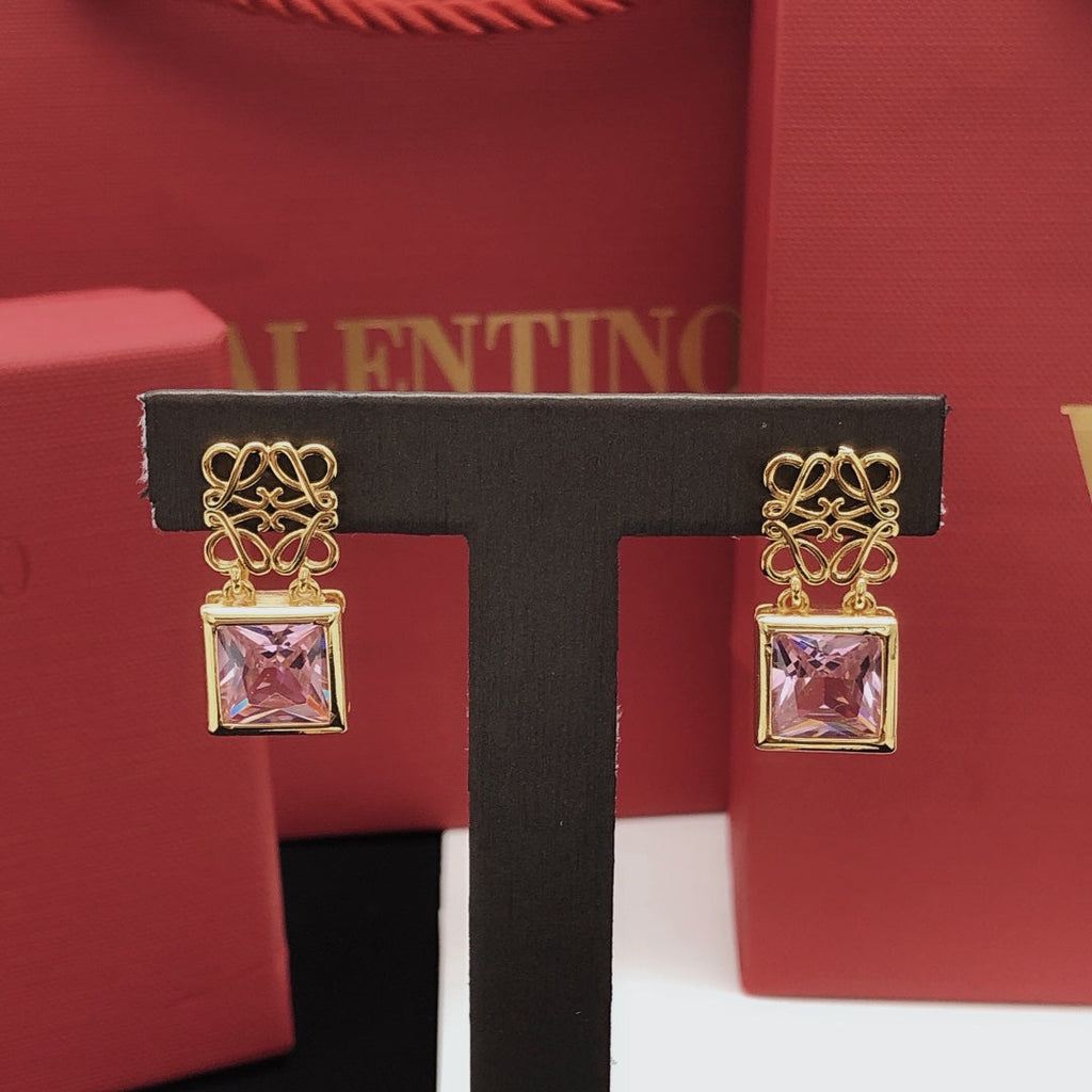 18K Loewe Anagram Crystal Earrings