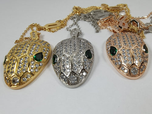 18K BVLGARI BV Serpenti Emerald Necklace