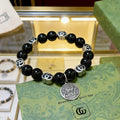 18K Gucci Anger Forest Black Bead Chain Bracelet