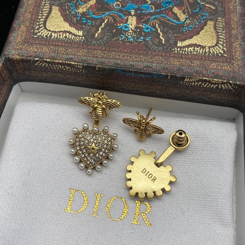 18K Dior Hear Bee Diamond Earrings