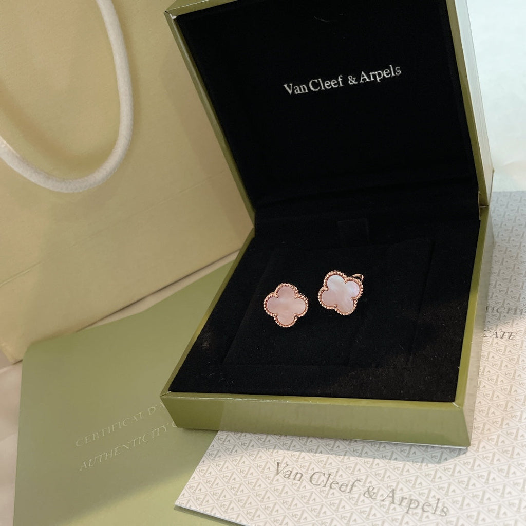 18K Van Cleef & Arpels Magic Alhambra Pink Opale Earrings