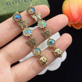 18K Gucci Tiger Color Crystal Earrings