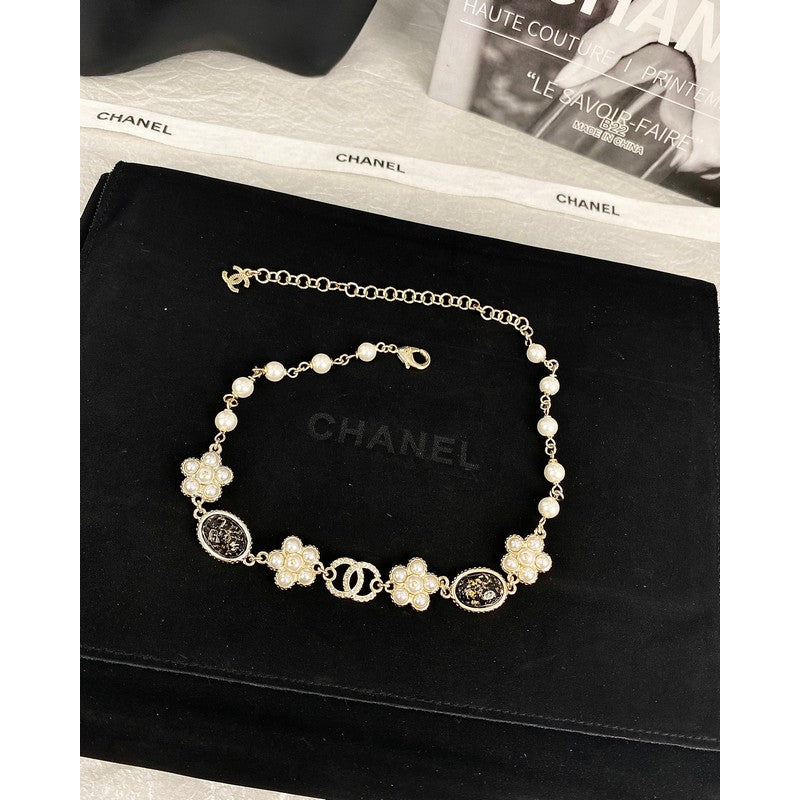 18K Chanel Black & Orange Crystal Choker Necklace
