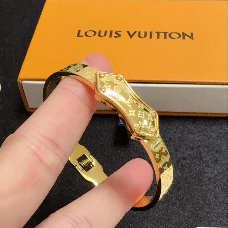 18K Louis Vuitton Shield Gold Bracelet
