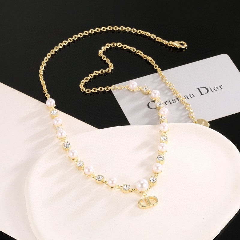 18K Dior Pearl Chain Necklace
