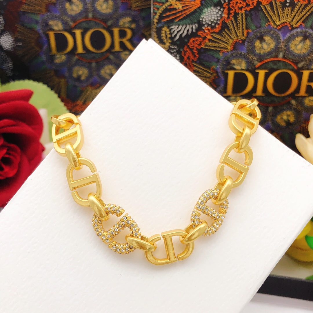 18K Dior Diamond Chain Bracelet