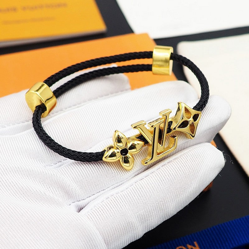 18K Louis Vuitton Monogram Black Gold Bracelet