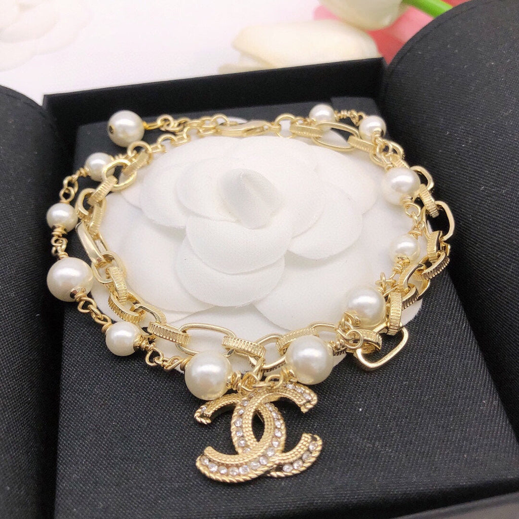 18K Chanel Pearl Chain Bracelet