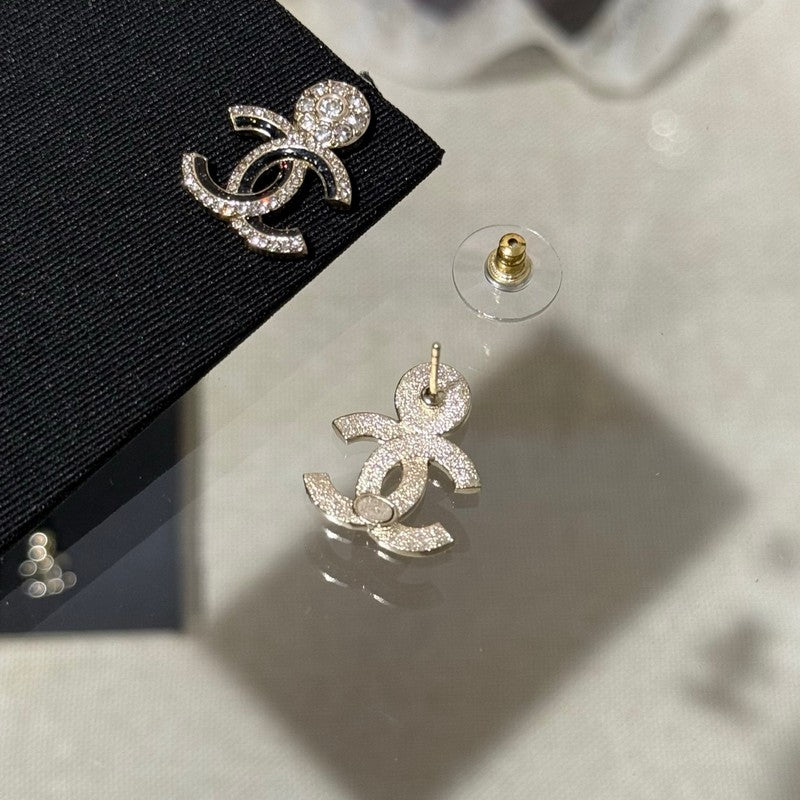 18K Chanel Black Diamond Earrings