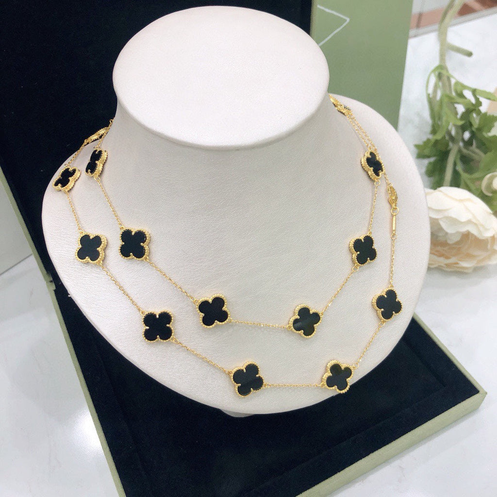 18K Van Cleef & Arpels Vintage Alhambra 20 Motifs Long Necklace