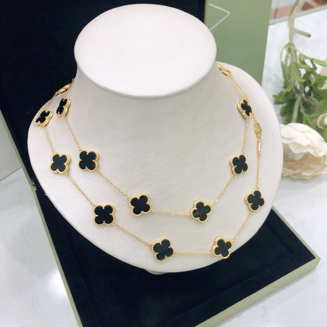 18K Van Cleef & Arpels Vintage Alhambra 20 Motifs Long Necklace