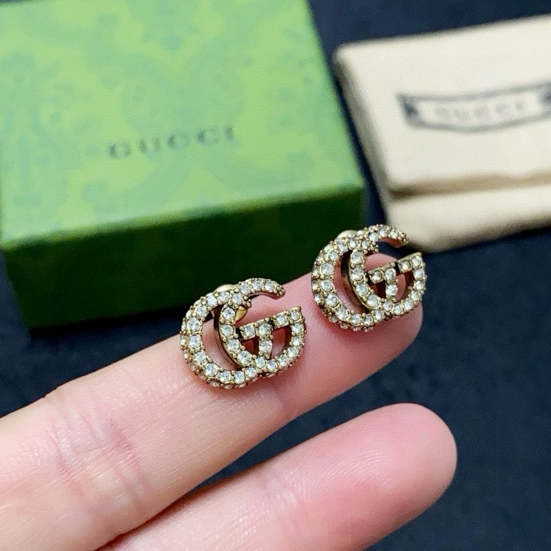 18K Gucci Diamond Gold Earrings