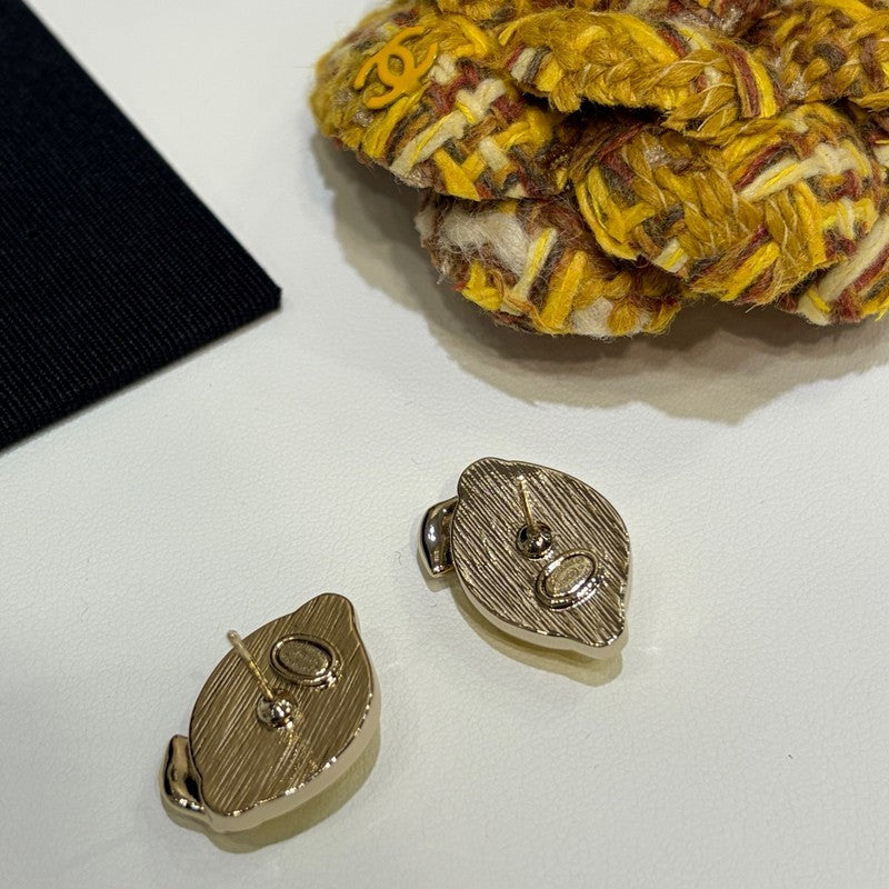 18K Chanel 26C Lemon Gold Earrings