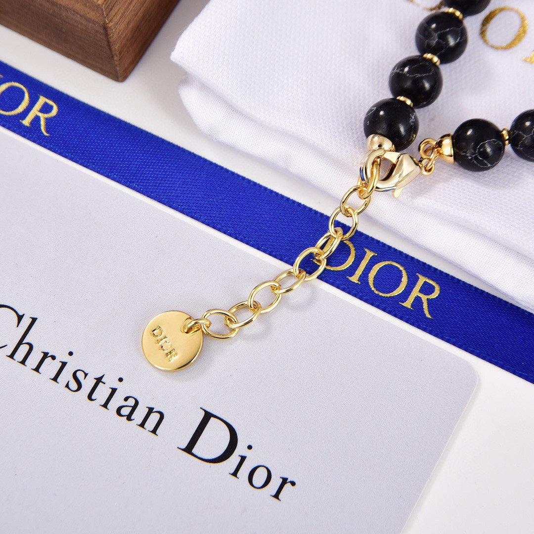18K Dior 30 Montaigne Black Pearls Bracelet